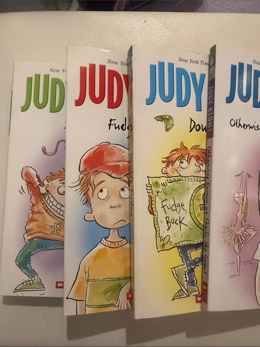 Paperback Judy Blume Book Set - Yellow, Blue, Red, Green Accents